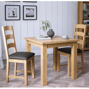 Rustic Oak : Bàn Ăn 90cm + 2 Ghế Mặt Nệm ( KD 1191 )